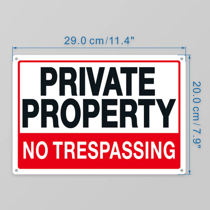 USA Warehouse Free Shipping Stainless Steel Private Property No Trespassing Sign  Durable    Fast Shipping Warning Signs
