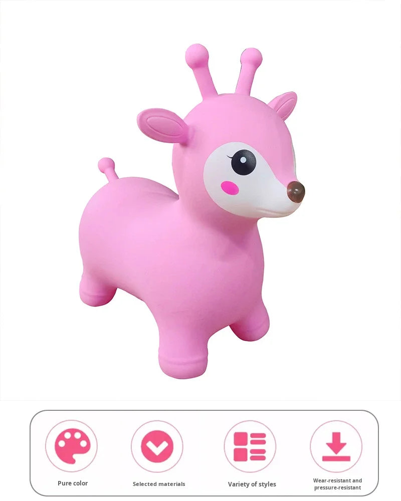 Fox Jumping Horse Pvc Inflatable Thickened Hopping Horse Children's Small Ride-On Toy for 2-4 Years Old