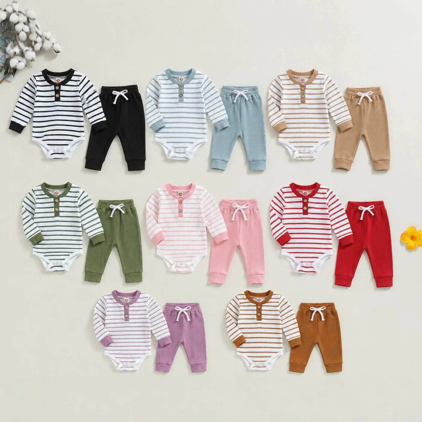Hot Selling Drop Shipping Baby Romper Two Pieces Baby Set Wholesale New Born Baby Wear