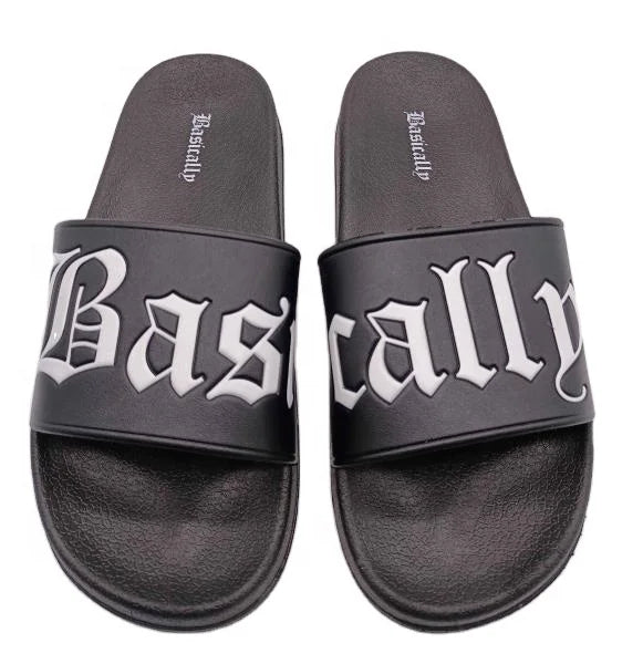 Custom Logo Anti-Slip Winter Spring Beach Slides with Open Toe Screen Printing PVC Embossed Mens' Slipper Footwear