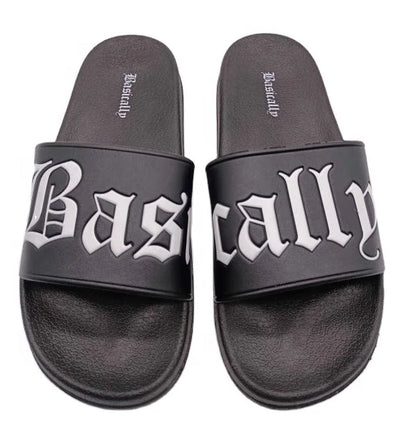 Custom Logo Anti-Slip Winter Spring Beach Slides with Open Toe Screen Printing PVC Embossed Mens' Slipper Footwear
