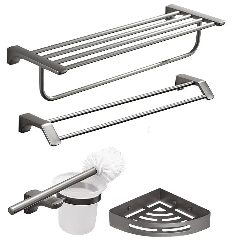 Gun Grey Bathroom Hardware Towel Bar Set Stainless Steel Bathroom Accessories Set