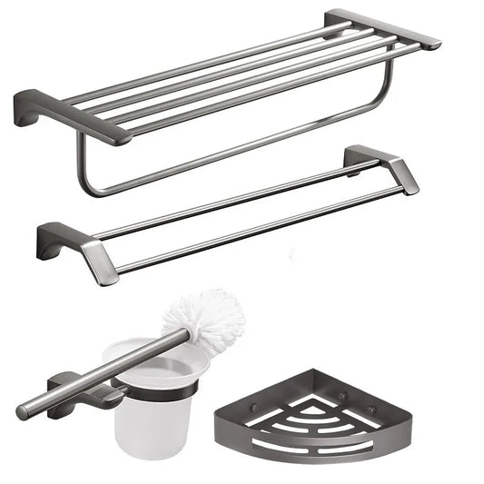 Gun Grey Bathroom Hardware Towel Bar Set Stainless Steel Bathroom Accessories Set