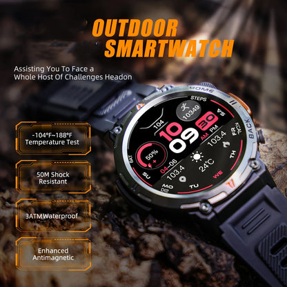 Wireless Calling EIGIIS Smart Watch for Men - LED Lighting Outdoor Sports Watch - Weather Remote Photo Music Control Smartwatch