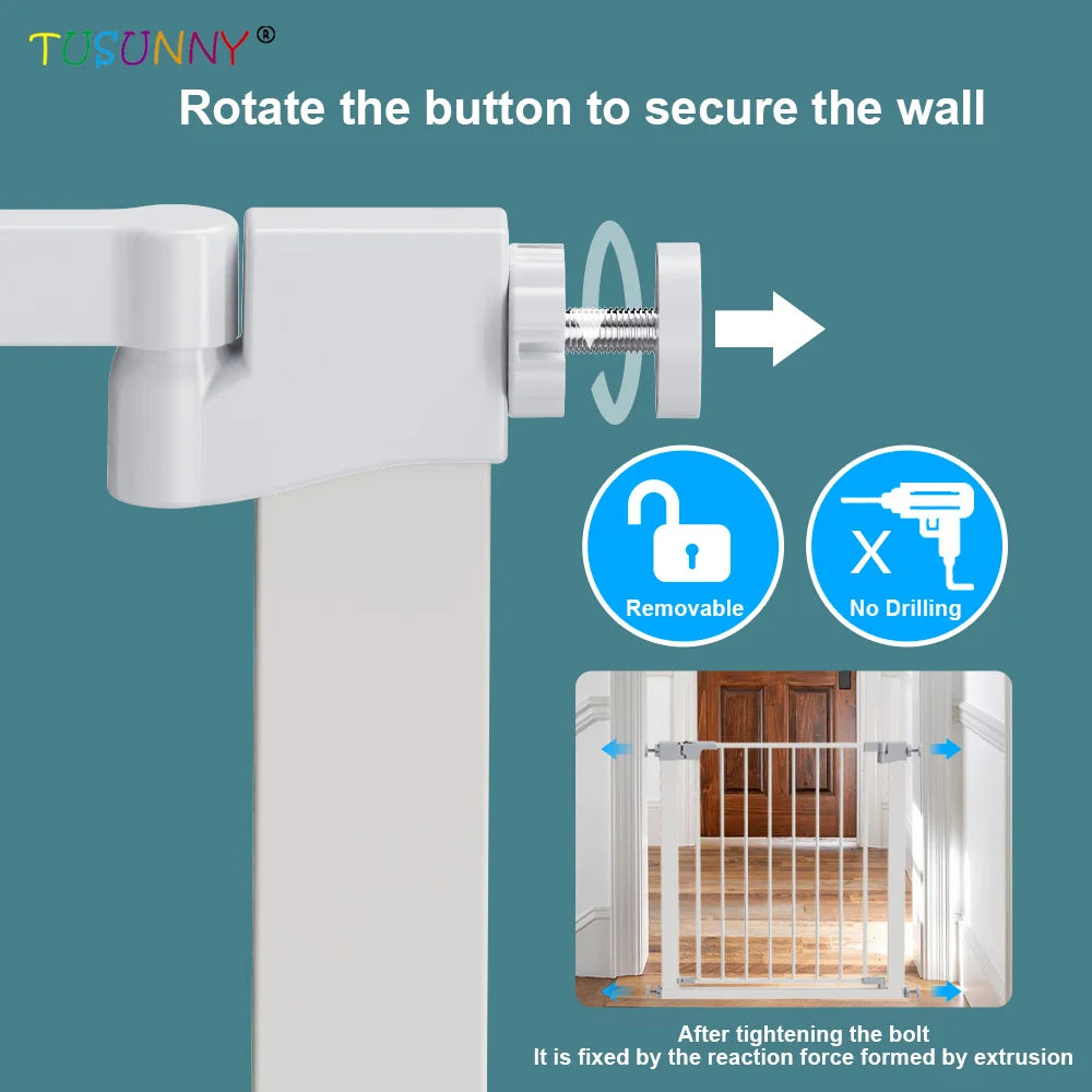 Auto Close Dog Gate for the House Easy Install Pressure Mounted Safety Pet Gates for Doorways
