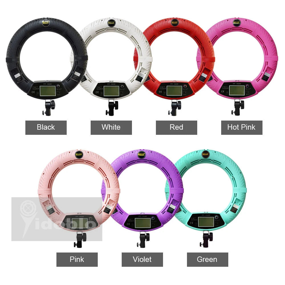96W Yidoblo FE-480II Dimmable Bi-color Ring Light 480 LED Video Continue Lamp LCD Video lamp Lighting + 2m standing + handbag