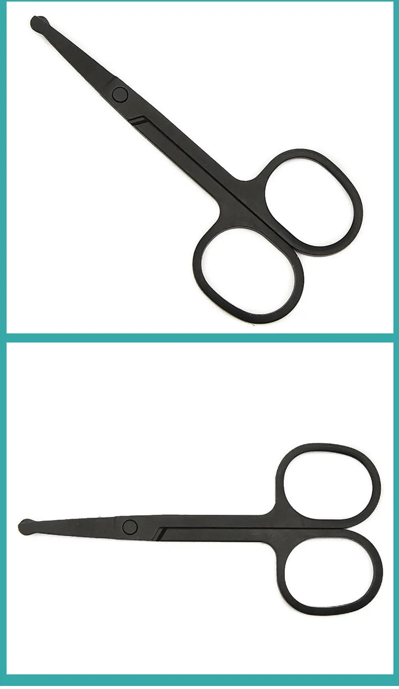 Nose Hair Scissors Mini Stainless Steel Round Head Beauty Trimmer Nose Hair Trimmer Portable Ergonomics Nose Hair Cutter