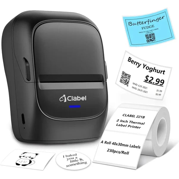 FCJ 2 Inch Mini Portable for Bluetooth Handheld Thermal Inkless Label Printer Label Maker Machine with Sticker & Barcode Feature