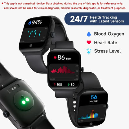 Smart Watch with Wireless Calling,1.83-Inch Full Touchscreen Wireless Smart Watch, Men and Women Smartwatch Answer Make Calls