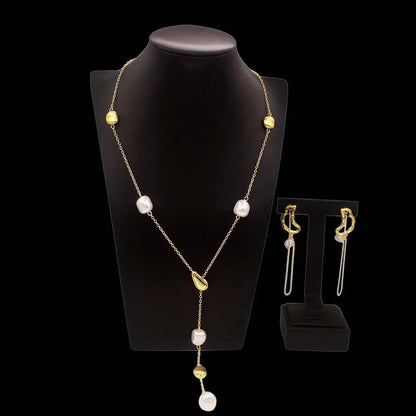 Zhuerrui Cheap African Gold Jewelry Sets Fashion Sweater Chain Jewelry Set Exquisite Women's Costume Accessories HV2301525