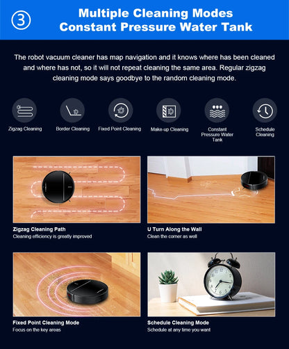 Liectroux M7S Robot Vacuum Cleaner,Smart Dynamic Navigation,4000Pa,Wet Mop,WiFi,Silent,Work with Alexa & Google Home