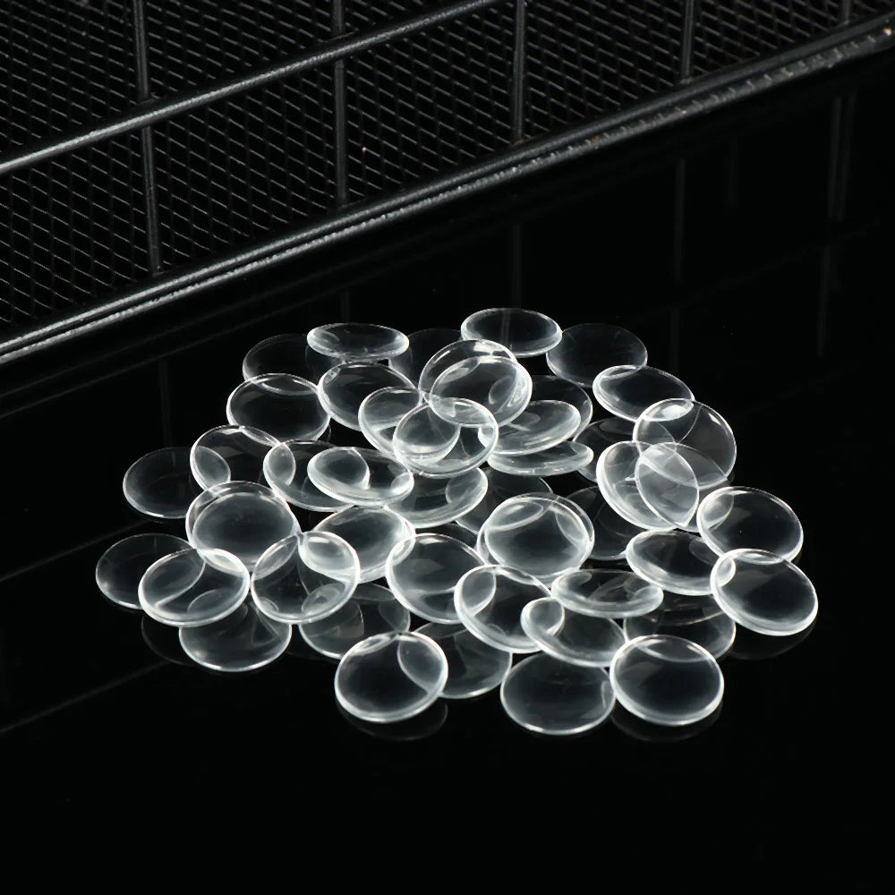 50Pcs 14mm Round Glass Eye Chips Transparent Doll Eye Patch DIY Scrapbooking Crafts Doll Eyeballs Accessories