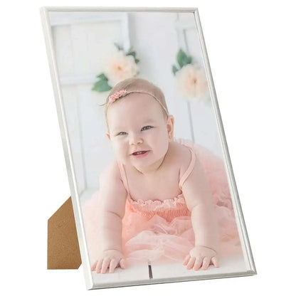 W2B VidaXL Silver PVC MDF PS (Polystyrene) Photo Frame Set of 5 Customizable Logo Gift Box