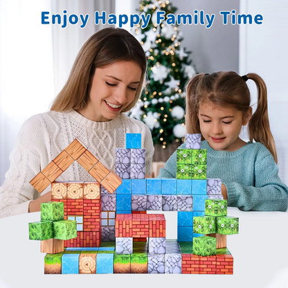 103pcs Magnetic Block Puzzles DIY Educational Assembly Building Blocks Bagnetic Attraction 2.5cm Large Particle Kids Toys