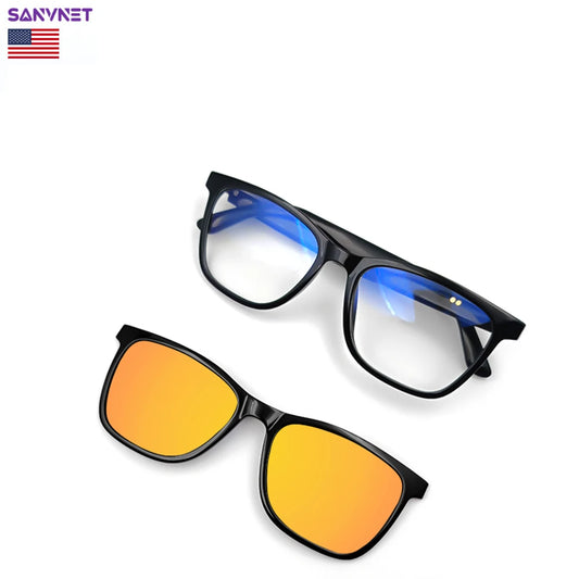 2025 SANVNET GS05 Dual Lenses Smart Sunglasses Sports for Wireless Call Voice Assistant Polarized Smart Eyewear US Local Stock