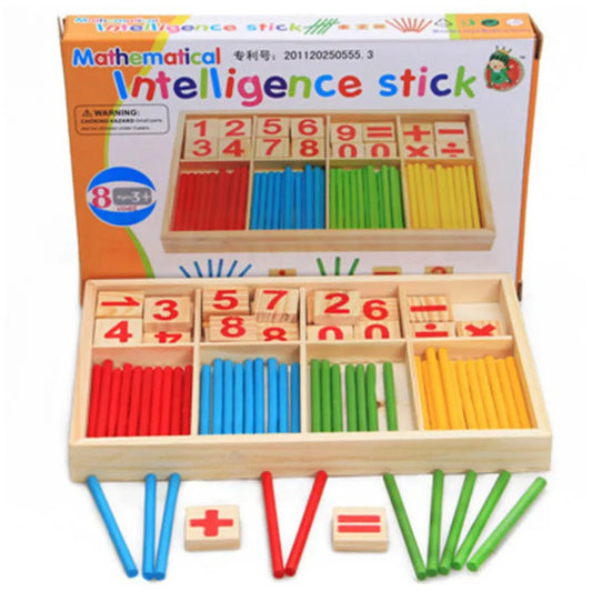 Kids Wood Mathematics Toy Children Wooden Counting Stick Calculation Math Toys Early Learning Counting Rods Educational Toy