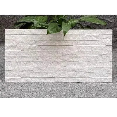 High - Durability Foshan 300X600 White Concave Enamel Cultural Stone Tiles for Villa Exterior Walls and Courtyard Walls