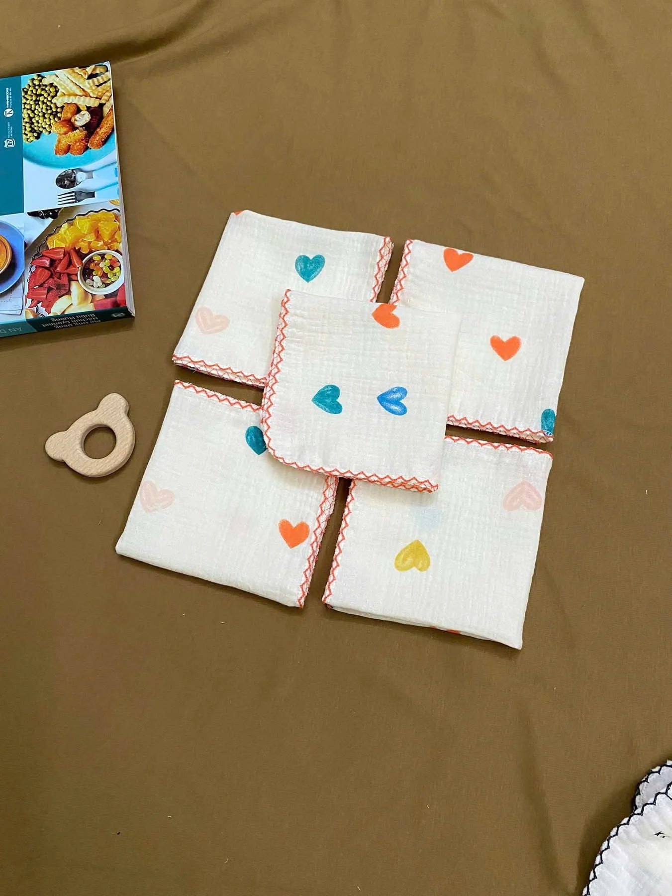 Safe Soft Eco-friendly Hypoallergenic Baby Textile Design Woven Muslin Cotton Burp Cloth Newborns 20x20cm Rectangle High-quality