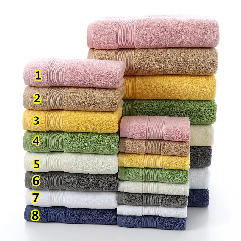 Customized Plain Color Luxury Hotel Face Hand Bath Towel Beach Towel Set Bathroom