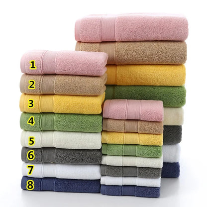 Customized Plain Color Luxury Hotel Face Hand Bath Towel Beach Towel Set Bathroom