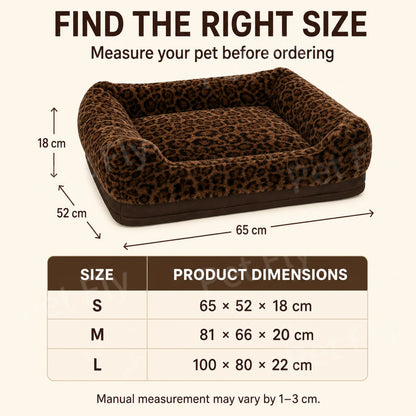 Luxury Leopard Faux Fur Pet Sofa Bed  Removable Washable Cover High Resilience Orthopedic Dog Bed Support Custom Dropshipping