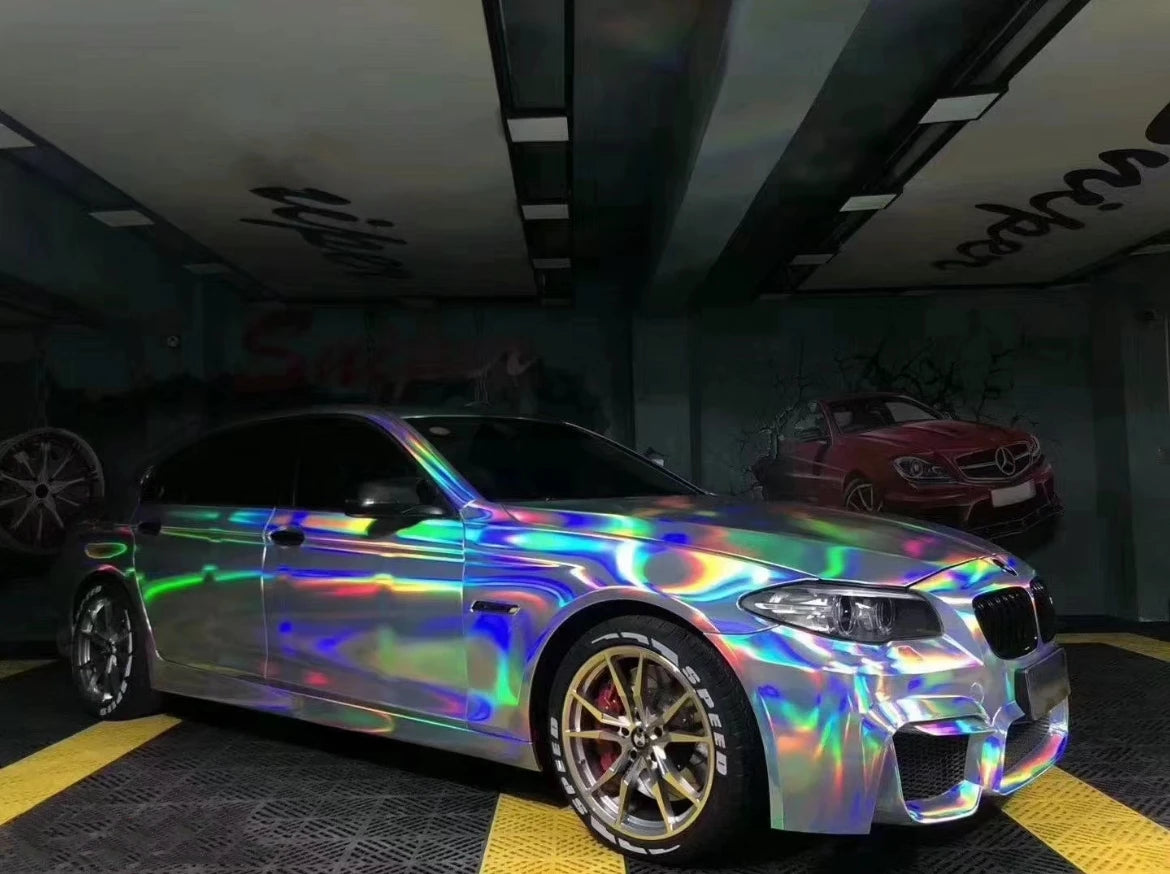 PET Chrome Holographic Laser Vinyl Car Body  Decoration Film  Car Wrapping Vinyl