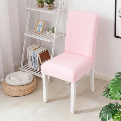 Simple Modern Household Dining Chair Slipcover Half-Pack Stretch Polyester Cover Wear-Resistant and Dustproof