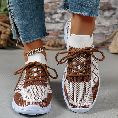 2026 NEW KJ Women's Sneakers Breathable Mesh Casual Sports Shoes New Thick Sole Travel Shoes with Cushioning Lightweight