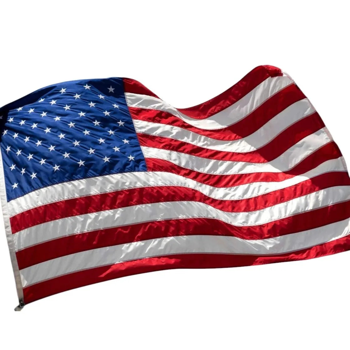 Set of Four American Flags HMS Embroidered Nylon Red White and Blue Display Accessories