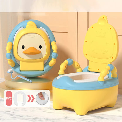 Oversized Yellow Duck Folding Toilet Seat Kids Training Anti-Splash Potty Basin Portable Cartoon Patterned Baby Plastic Children