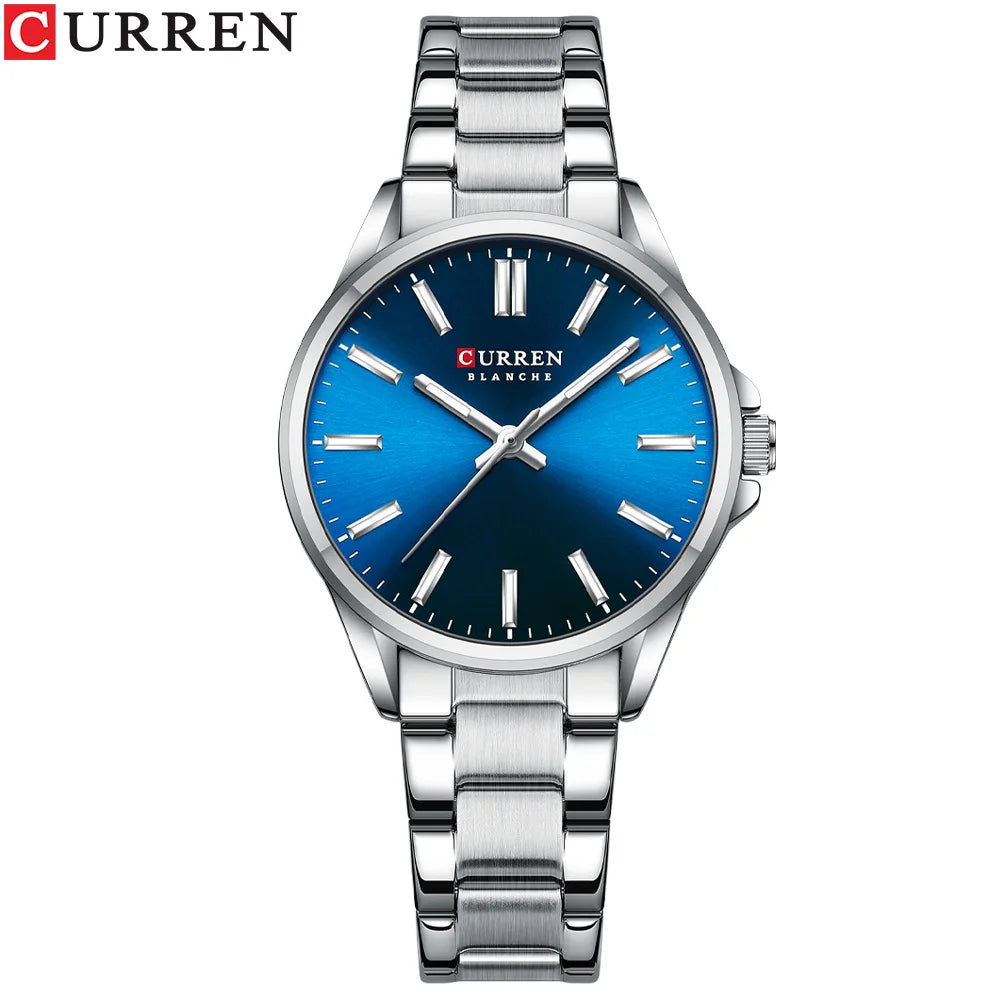 CURREN 9090 Women Watches Brand Luxury Fashion Ladies Watch Stainless Steel Femme Waterproof Luminous Original Quartz Wristwatch