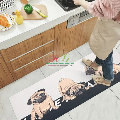Huangang PVC Digital Printed Fishcartoon Rectangle Mat Kitchen Eco-Friendly Reusable 5mm High Quality Cartoon Pet Pattern Home