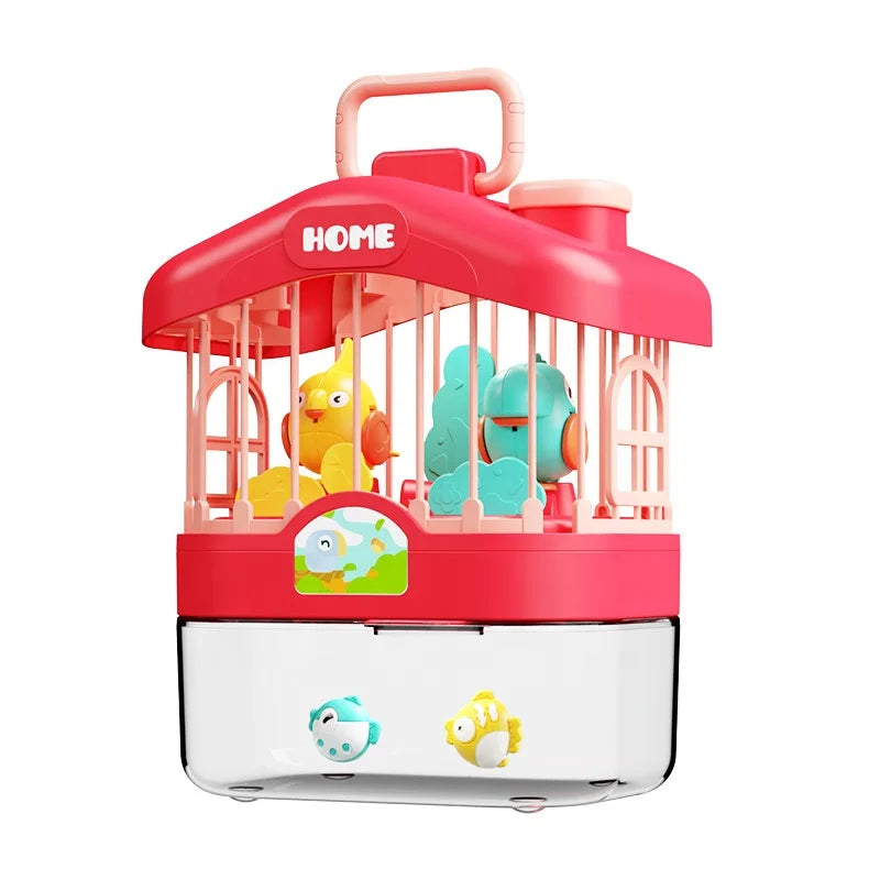 Talking Birdcage Fish Cistern Children Early Education Voice Control Induction Simulation Bird With Light Music Educational Toy