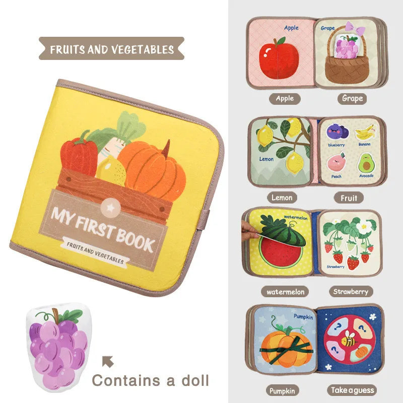 2025 Montessori Toys Toddlers Sensory Board Quiet Busy Book Christmas Gift Felt Wood Materials Bag Unisex