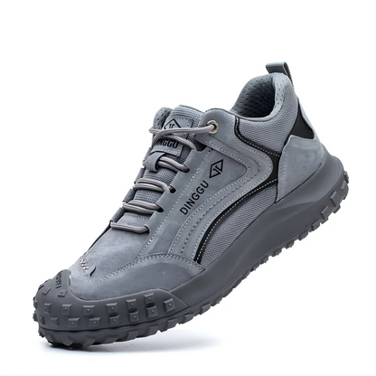 Lightweight Breathable Industrial Construction Sneakers Men's Breathable Woven Knit Shock Absorption Running Shoes