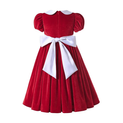 Pettigirl Dress for Kids Red Velvet Baby Summer Birthday Wedding Ceremony Children Princess Party Toddler Clothes Girls New