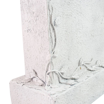Pet Cat-Themed White Resin Tombstone Hand-painted Memorial Art Statue for Outdoor Garden & Pet