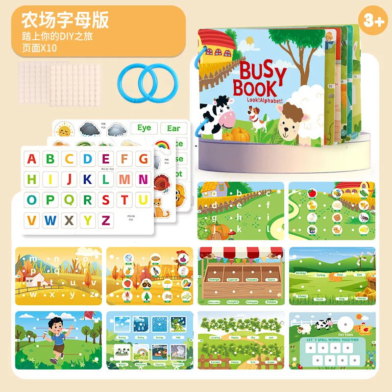 Montessori Educational Toys Preschool Kindergarten Learning Busy Book Sticker Activities for Kids Picture Books XH XHCP-241105