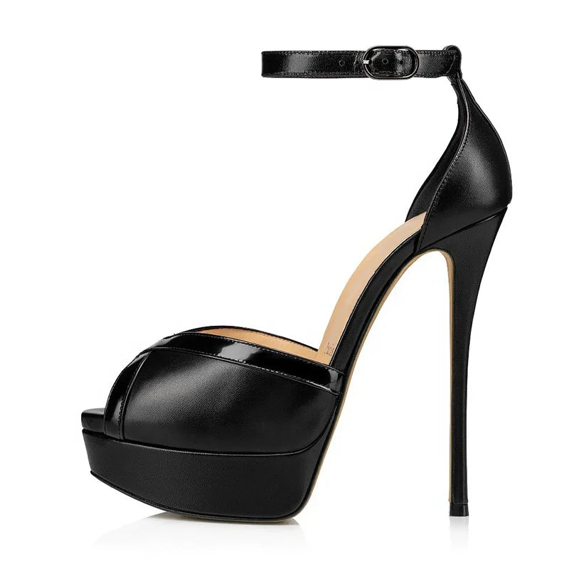 Large Size High Heels Ladies Shoes Peep Toe Platform Sandals for Women