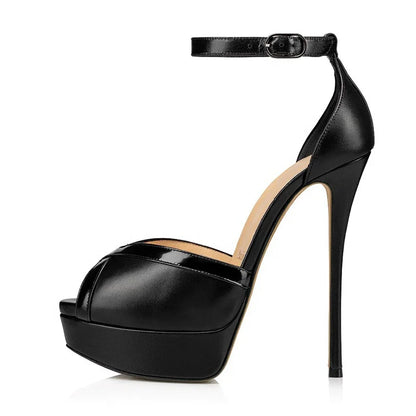 Large Size High Heels Ladies Shoes Peep Toe Platform Sandals for Women