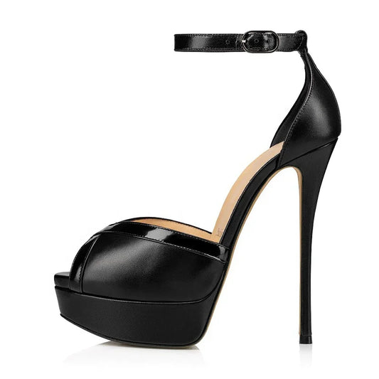 Large Size High Heels Ladies Shoes Peep Toe Platform Sandals for Women