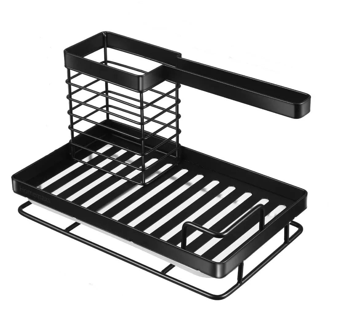 Spot Wholesale Chrome 304 Stainless Steel Punch-free Paste Kitchen Sink Drain Rack Storage Sink Sponge Rack