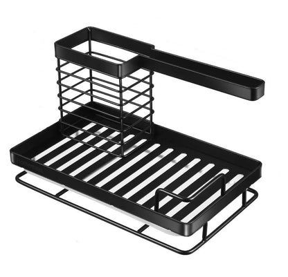Spot Wholesale Chrome 304 Stainless Steel Punch-free Paste Kitchen Sink Drain Rack Storage Sink Sponge Rack