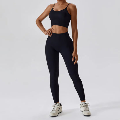 Joyyoung ODM/OEM New Sexy Training Apparel Seamless Ribbed High ed Bra Scrunch Shorts Yoga Sets Fitness Sports Clothing
