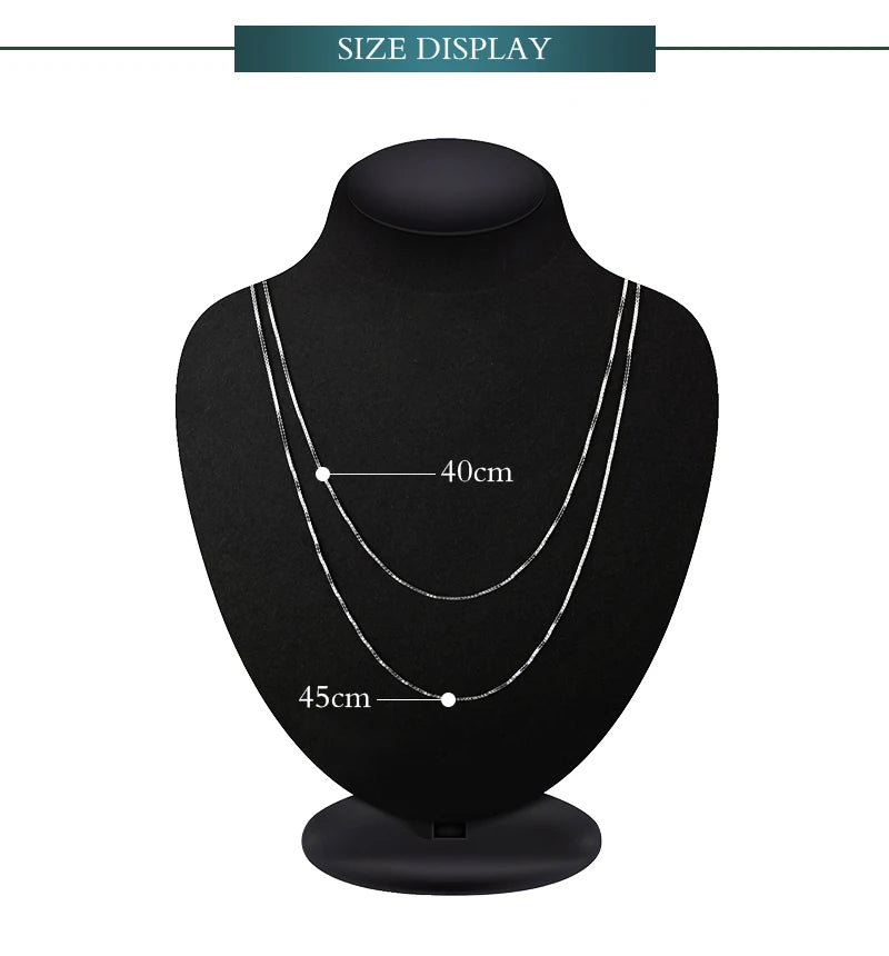 JewelryPalace Genuine 100% 925 Sterling Silver Necklace Ingot Twisted Trace Belcher Snake Bar Singapore Box Chain Necklace Women