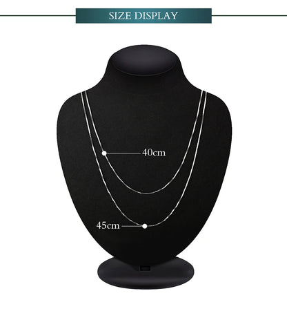 JewelryPalace Genuine 100% 925 Sterling Silver Necklace Ingot Twisted Trace Belcher Snake Bar Singapore Box Chain Necklace Women