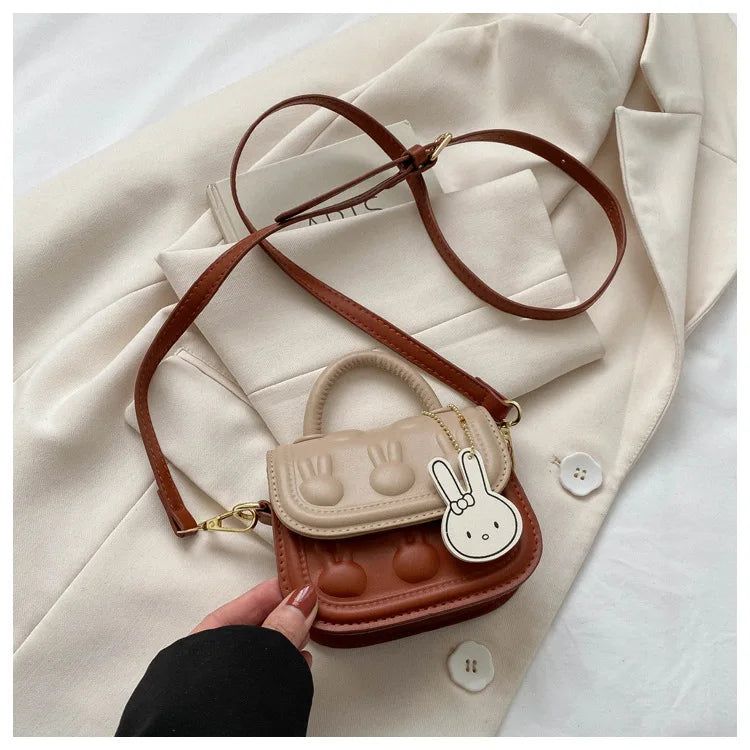 2025 Cute Fashion Cartoon PU Leather Mini Kid Purse Luxury Wallet Shoulder Bag for Girls Waterproof Portable