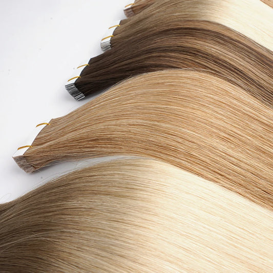 Wholesale Double Drawn Cuticle Aligned Virgin Natural Hair Extension Human Tape Russian 100% Remy Hair Extension Tape in Vendors