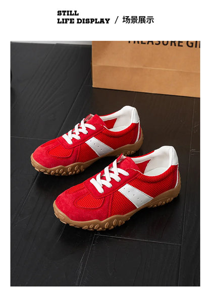 Thick-Soled German Training Women 2026 Autumn Versatile Sports Shoes Fashionable Soft-Soled Breathable Mesh Forrest Gump Shoes