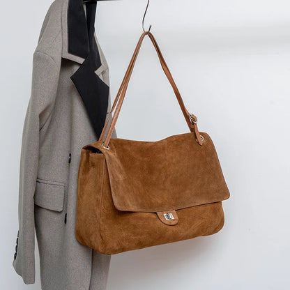 New Trending Top Grain Cowhide Leather Women's Maxi Flap Totes Shoulder Bags Ladies Crossbody Bags Fashion Classic Messenger Bag
